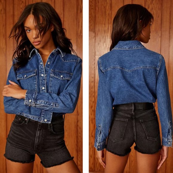 DENIM FORUM Pants - DENIM FORUM Aritzia Arlo High Rise Cut-Off Denim Shorts Sz 25